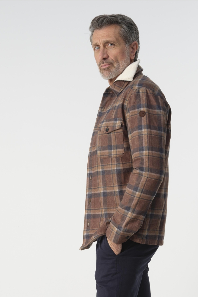OVERSHIRT WALKER 099124 002 8005 BRUIN GROTE RUIT
